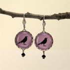 Purple Rockin Robin Round Earrings